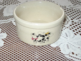 Mini Crock-Stoneware-R R P Company-Cow Theme-Roseville, OH - $8.50