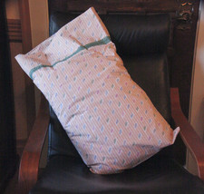 Embellished Single Queen Pillow Case (Peach &amp; Green)  - $10.00