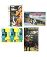 Robots Science Fiction 4 Vtg Postcard Lot Pulp Covers Spaceland Rocket I... - £11.35 GBP