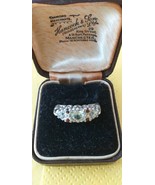 Antique Vintage 1930-s Sterling Silver Clear Topaz &amp; Ruby Ring Size UK N... - £134.06 GBP