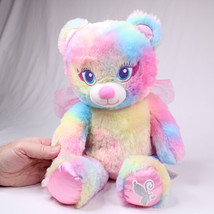 Build A Bear Rainbow Pastel Bear Beary Fairy Friends Pink Wings Stuffed Animal - £9.30 GBP