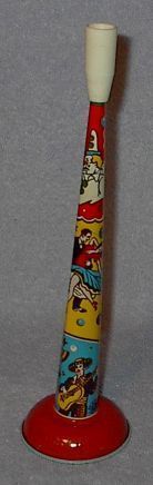 US Metal Mfg Co Tin Toy Horn Party Noise Maker