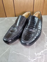 Bruno Magli Signature Alligator Top Loafers Sz. 9 M. Black Handmade Ital... - $62.91