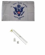 AES 2x3 2&#39;x3&#39; Coast Guard USCG Flag White Pole Kit - $29.88