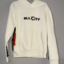 Just Don Cream Hoodie with Black and Orange Details - $44.10