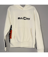 Just Don Cream Hoodie with Black and Orange Details - $44.10