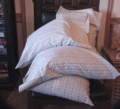 Embellished Pillow Case Set/Turquoise Flannel Flowers/Body Pillow Case &amp;... - $25.00