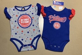 NBA Detroit Pistons 2pc Baby Infant Girl Creeper Set Bodysuit NB, 3M, 18M, 24M - £7.99 GBP