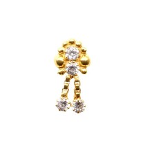 Étnico Lindo Oro Llenado Colgante Estilo Indio Pendiente Nariz Blanco Cz - £11.57 GBP