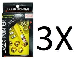 Laser Pointer Key Chain with Interchangeable Heads (set of 3) - $12.27