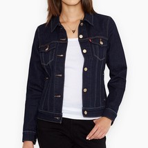 Levi&#39;s Denim Jacket Size: Small New Ship Free Slim Fit Dark Blue Stretch - £79.13 GBP