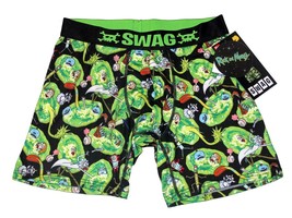 SWAG Rick &amp; Morty Characters Colorful Satin Weaved Band Boxers Men&#39;s NWT - £15.41 GBP