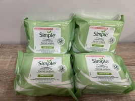 4 Pack Simple Sensitive Skin Experts Kind To Skin Cleansing Facial Wipes 25 Ct - £26.72 GBP