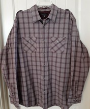 Banana Republic Mens Western Long Sleeve Burgundy Checkered Shirt Size X... - £21.43 GBP