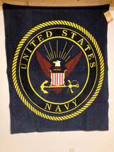 USA Navy Emblem Deluxe Fleece 50&quot;X60&quot; Inch Warm Blanket New With Tag. - £15.14 GBP