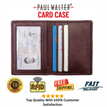 100% Genuine Leather Men&#39;s Mini Credit Card Case Wallet with RFID Blocking - £8.62 GBP