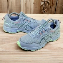 Asics Womens 10.5 Shoes Gel Venture 8 Trail Running Sports Sneakers Gray Mint - £22.01 GBP