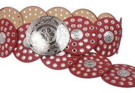 RADIANT RED KUCHI FABULOUS DELUXE TRIBAL ATS GYPSY MOROCCAN BELT  - $1,809.35 MXN