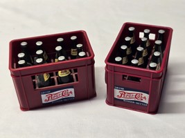 Vintage Pair Of PEPSI COLA Refrigerator Magnet Crates With Magnetic Mini Bottles - £13.00 GBP