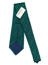 NEW Turnbull &amp; Asser Pure Silk Tie!  Green with Purple &amp; Blue Confetti P... - £66.67 GBP