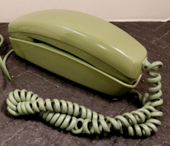 Vintage 1970 TRIMLINE Rotary Dial Telephone Avocado Green Bell Western E... - £36.74 GBP