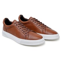 Matteo Black Belvedere Shoes Sneaker Deerskin Leather Ant. Tan image 3
