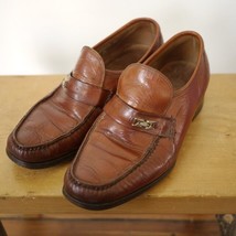 Vintage Florsheim Imperial Brown Leather Mod Moccasin Mens Loafers Shoes 8E 41 - £29.14 GBP