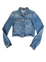 American Eagle Jean Jacket Women&#39;s Size Small Blue Denim Distressed - £16.95 GBP