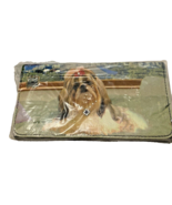 Wallet Lhasa Apso Blossom Collection Blue Black Vinyl Zippers Card Holde... - $20.29 CAD