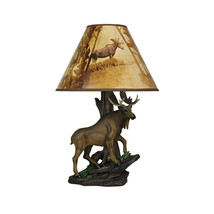 Zeckos Zeckos North American Bull Moose Table Lamp With Printed Shade - £78.89 GBP