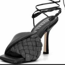 *New* Gianni Bini Dekota Braided Ankle Wrap Leather Sandals in Black Size 7 - £43.68 GBP