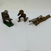 Set of 3 Vintage Toy Lead Soldiers American WWI Infantry Soldier Cast Iron - £73.37 GBP