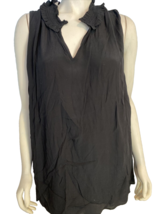 NWT Talbots Plus Black Sleeveless V Neck Top with Smocked Collar Size 3X - £37.82 GBP