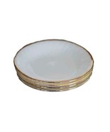 Four (4) Vintage Fire King ~ White Swirl ~ 7.5&quot; Soup/Salad Bowls ~ Gold ... - $46.75