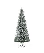 HOMCOM 6ft Slim Unlit Snow-Flocked Realistic Artificial Christmas Tree - $109.97 CAD