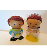 PLAY TOWN Prince &amp; Princess Doll Set TODDLER TOY Wooden Figures Learning... - $7.49