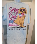 Simply Southern Sorry I Have Plans With My Dog Blue T-Shirt Size L Women&#39;s - $14.25