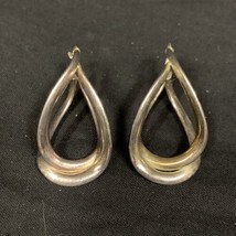 Vintage Silver Tone Dangle Drop Hinged Earrings Estate Fashion Jewelry F... - $9.89