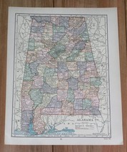 1928 Original Vintage Map Of Alabama - £12.08 GBP