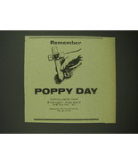 1968 Poppy Day Advertisement - Remember Poppy Day - £14.54 GBP