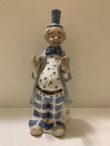 Vintage Porcelain Blue Classic Clown Circus Figurine Hand Painted Statue - £22.71 GBP