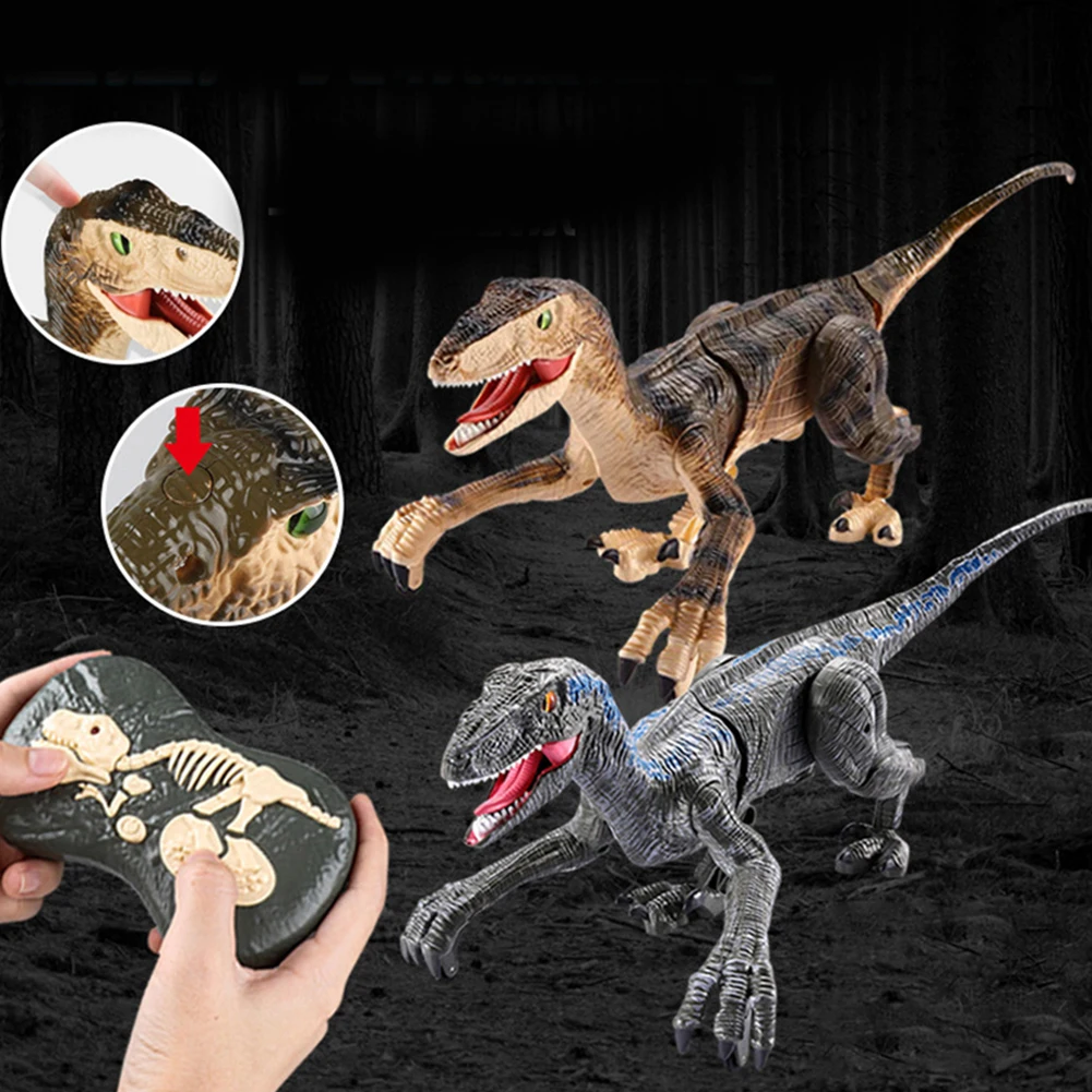 Play 2.4G RC Dinosaur Raptor JurAic Remote Control Velociraptor Toy Electric Wal - £23.98 GBP