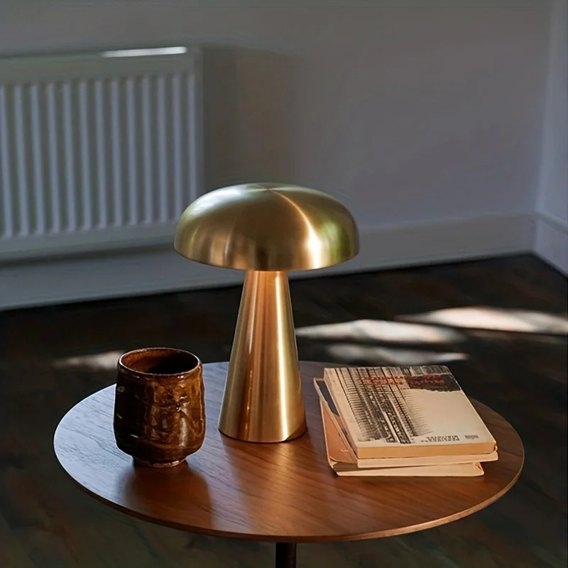 Mushroom Table Lamp  3 Color Adjustable Brightness Cordless Lamp Recharg... - $19.29+