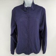 Orvis Women&#39;s Jacket Size Large Petite LP Blue Seersucker - $23.75