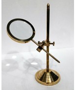 Vintage Desktop Table Magnifying Glass Nautical Brass Stand Brass Magnifier - $1,268.77 MXN