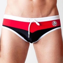 Timoteo Black &amp; Red Swim Brief Made in USA MSRP $48.00 U10 &quot;X-Large&quot; - £19.34 GBP