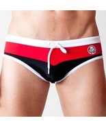 Timoteo Black &amp; Red Swim Brief Made in USA MSRP $48.00 U10 &quot;X-Large&quot; - $33.82 CAD