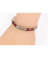 Vintage Leather and Wire Wrap Sterling Silver Cuff Bracelet TV-100 Mexico - $2,846.14 MXN
