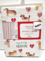 Envogue Valentines Dog Corgi Puppy Fabric Shower Curtain - £31.96 GBP