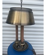 Vintage French Bouillotte Table Lamp Brass Tole Metal Shade 3 Way Electric  - $217.31 CAD